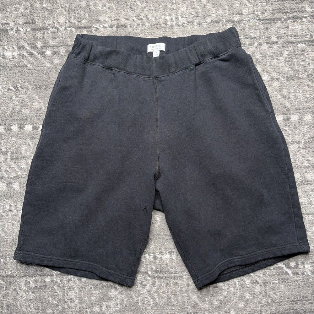 Sunspel Loopback Shorts Mens Small Navy Blue Elevated Quiet Luxury FLAW